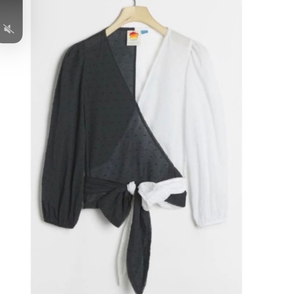 FARM Rio x Anthropologie Colorblock Wrap Blouse